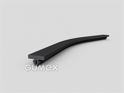 Gumový profil tvaru "T" s dutinkou, 8,5x14/6mm, 60°ShA, EPDM, -40°C/+100°C, čierny